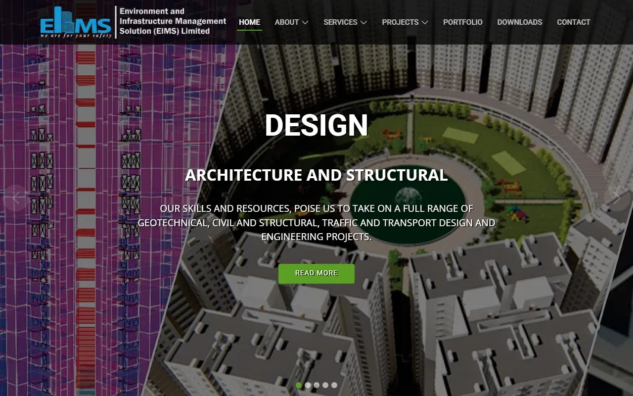 The EIMS home page.