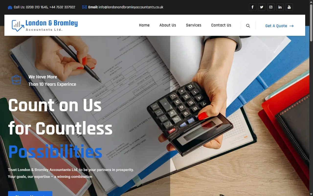 The London and Bromley Accountants home page.