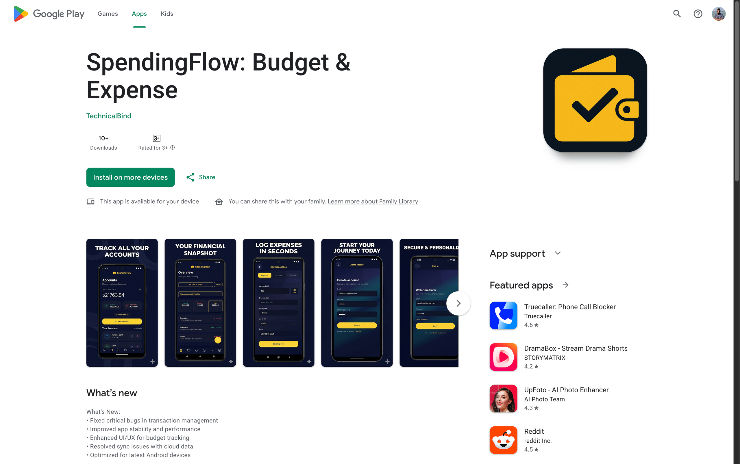 SpendingFlow Mobile screenshot