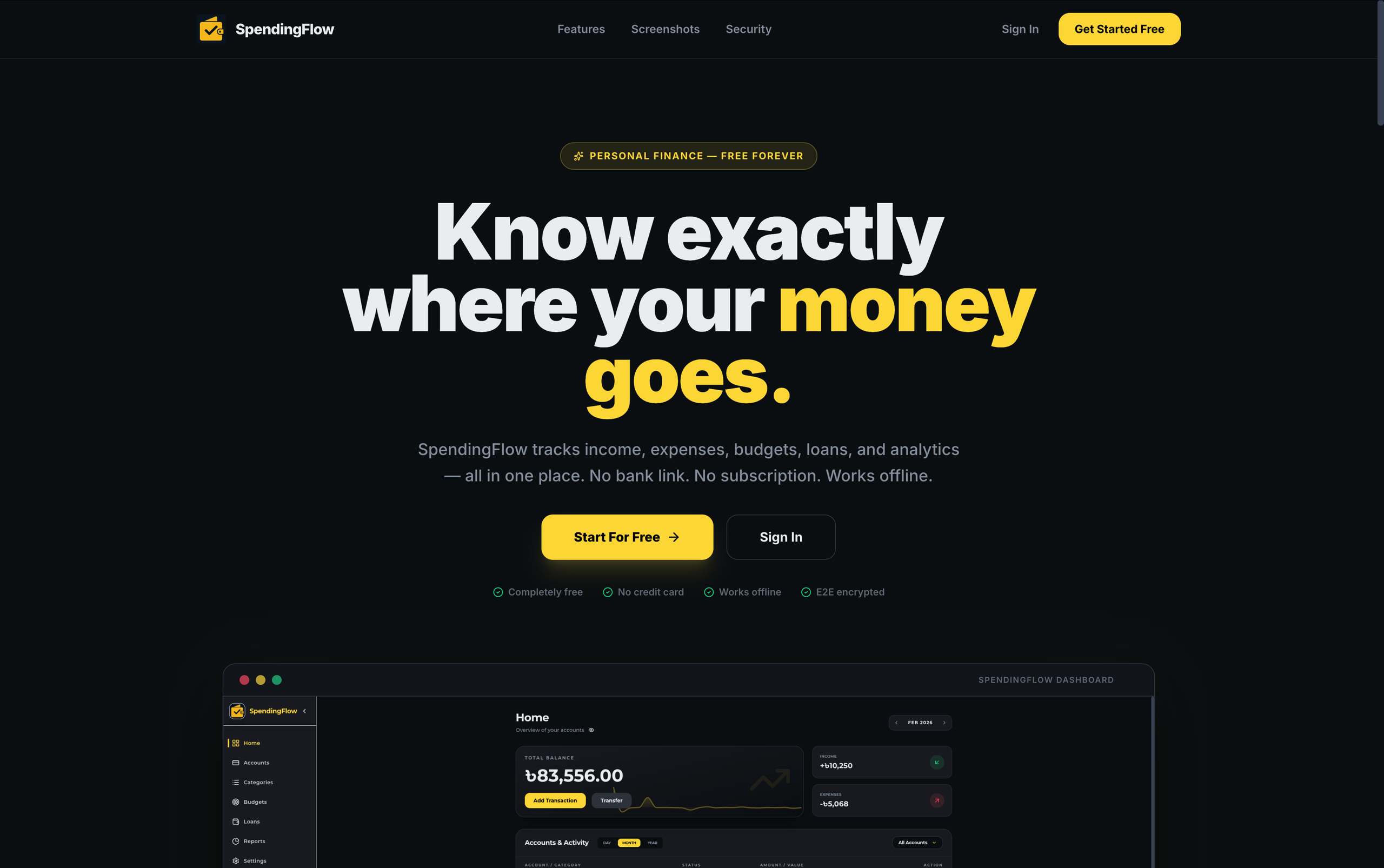 SpendingFlow screenshot