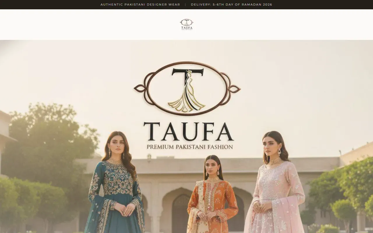 The Taufa Shop storefront home page.